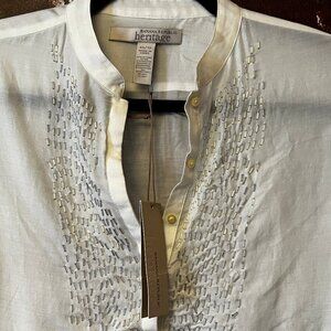 Banana Republic Heritage Silk Blend Beaded Blouse